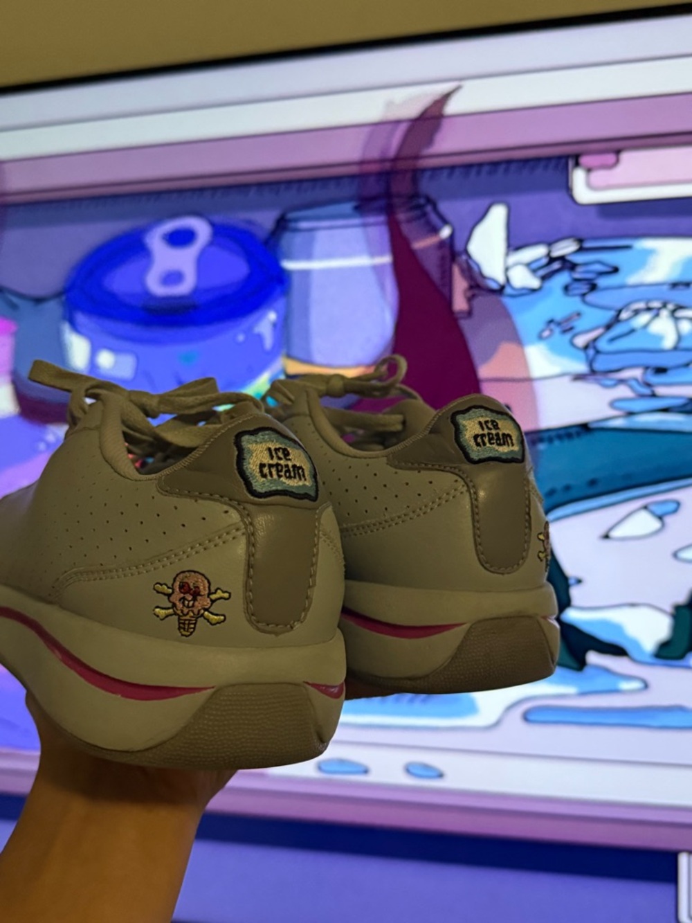 Icecream Sneakers with Pink Stripe